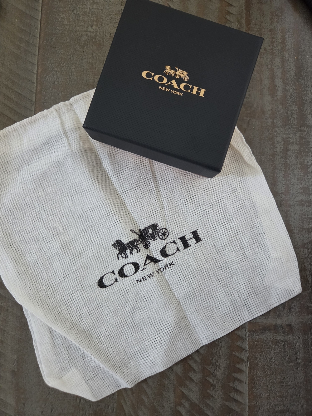 COACH Black Gift Box with White Dust Bag